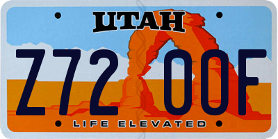UT license plate Z720OF