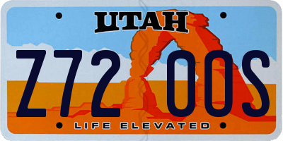 UT license plate Z720OS