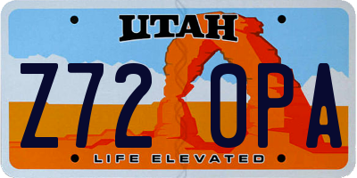 UT license plate Z720PA