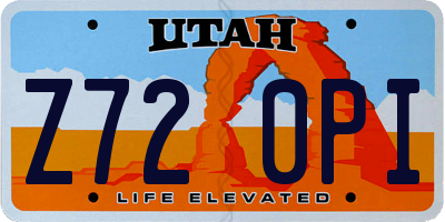 UT license plate Z720PI