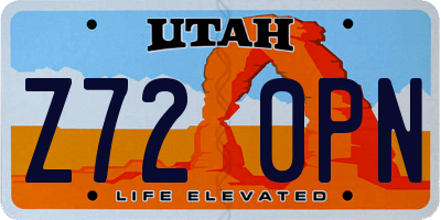 UT license plate Z720PN