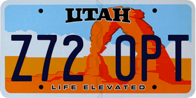 UT license plate Z720PT