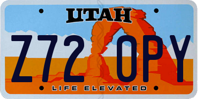 UT license plate Z720PY