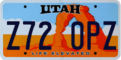 UT license plate Z720PZ