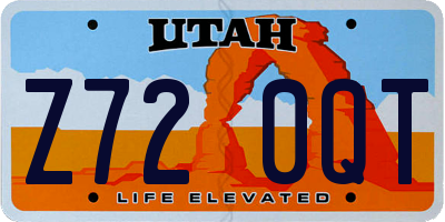 UT license plate Z720QT