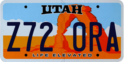 UT license plate Z720RA
