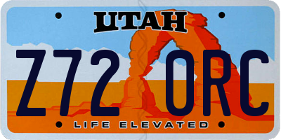 UT license plate Z720RC