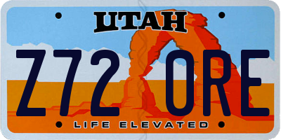 UT license plate Z720RE