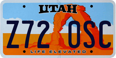 UT license plate Z720SC