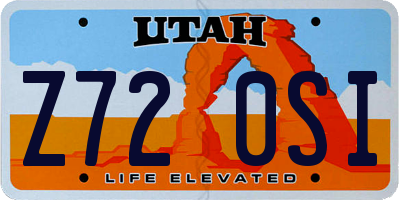 UT license plate Z720SI