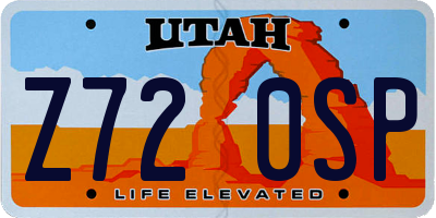UT license plate Z720SP