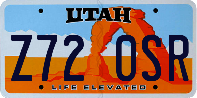 UT license plate Z720SR