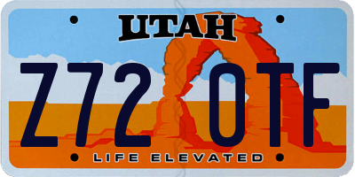 UT license plate Z720TF