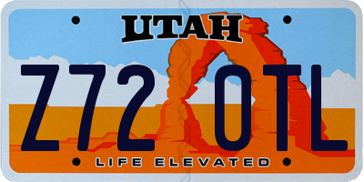 UT license plate Z720TL