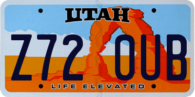 UT license plate Z720UB