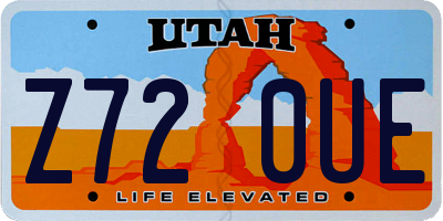 UT license plate Z720UE