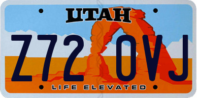 UT license plate Z720VJ