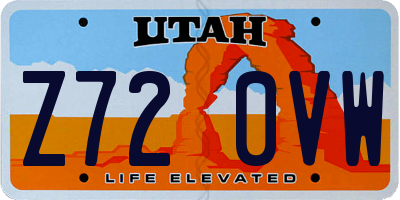 UT license plate Z720VW