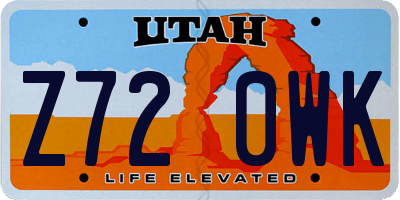 UT license plate Z720WK