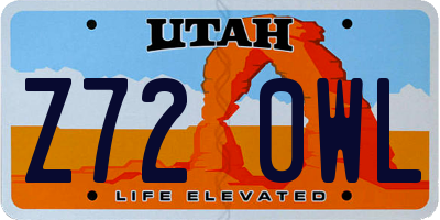 UT license plate Z720WL