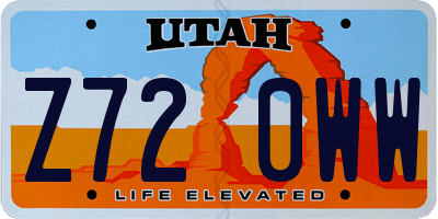 UT license plate Z720WW
