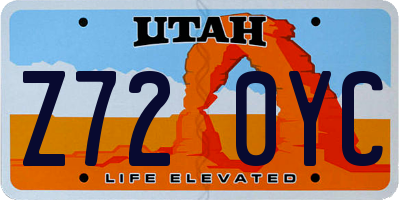 UT license plate Z720YC