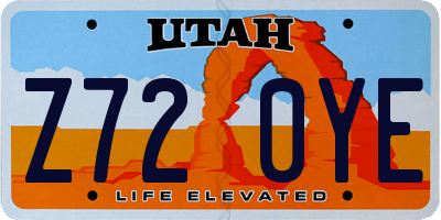 UT license plate Z720YE