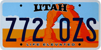 UT license plate Z720ZS