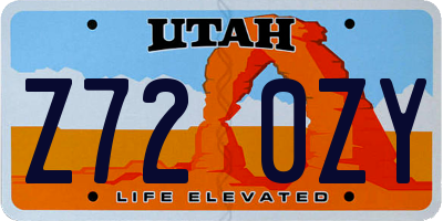 UT license plate Z720ZY