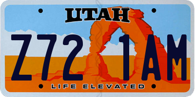 UT license plate Z721AM