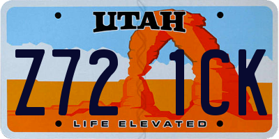 UT license plate Z721CK
