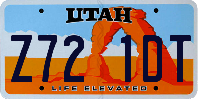 UT license plate Z721DT