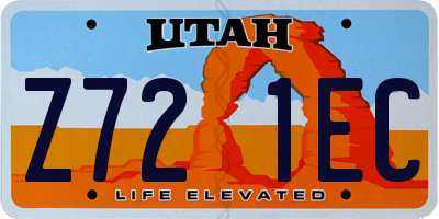 UT license plate Z721EC