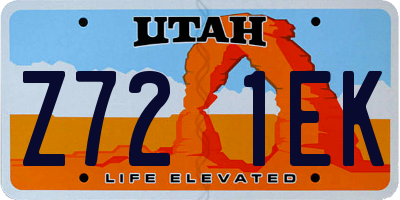 UT license plate Z721EK