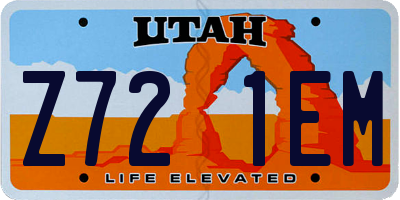 UT license plate Z721EM