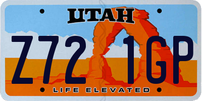 UT license plate Z721GP