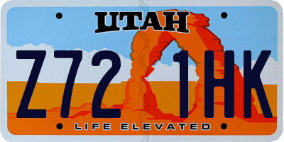 UT license plate Z721HK