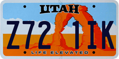UT license plate Z721IK
