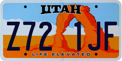 UT license plate Z721JF
