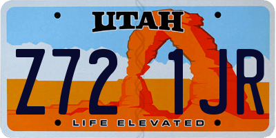 UT license plate Z721JR