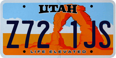 UT license plate Z721JS