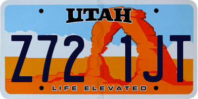 UT license plate Z721JT
