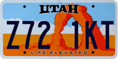UT license plate Z721KT