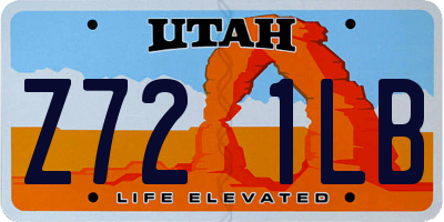 UT license plate Z721LB