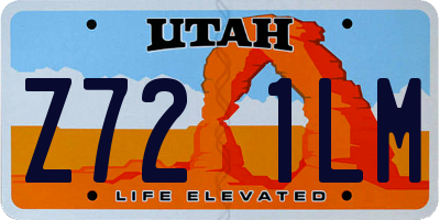 UT license plate Z721LM
