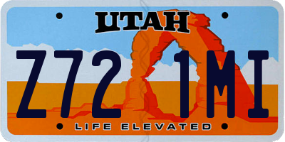 UT license plate Z721MI