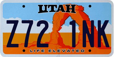 UT license plate Z721NK