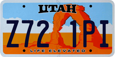 UT license plate Z721PI