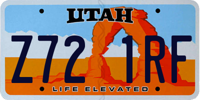 UT license plate Z721RF
