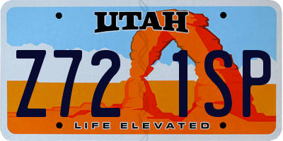 UT license plate Z721SP